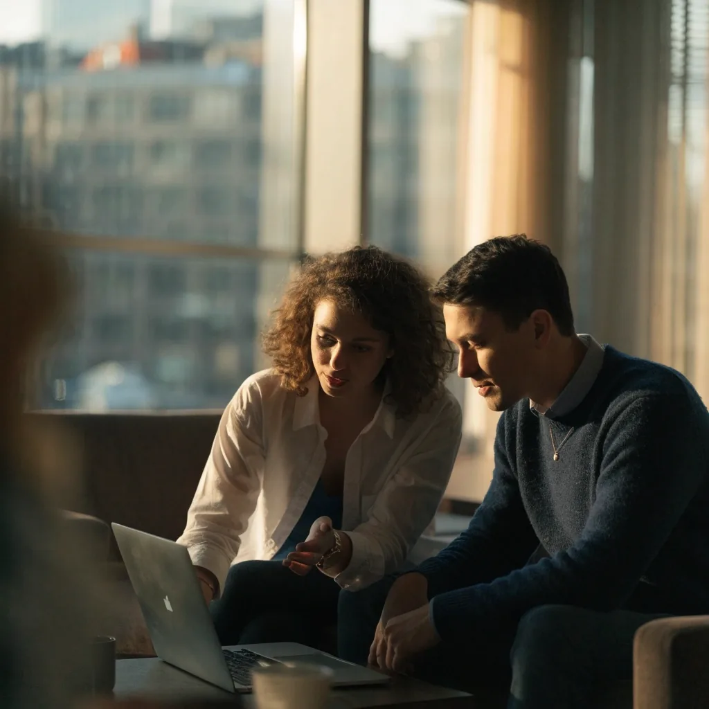 A team reviewing usage feedback notes on a meeting room wall